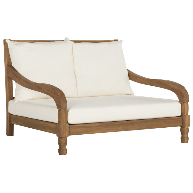 Hallei 35.4" Long Double Chaise with Cushions, Natural