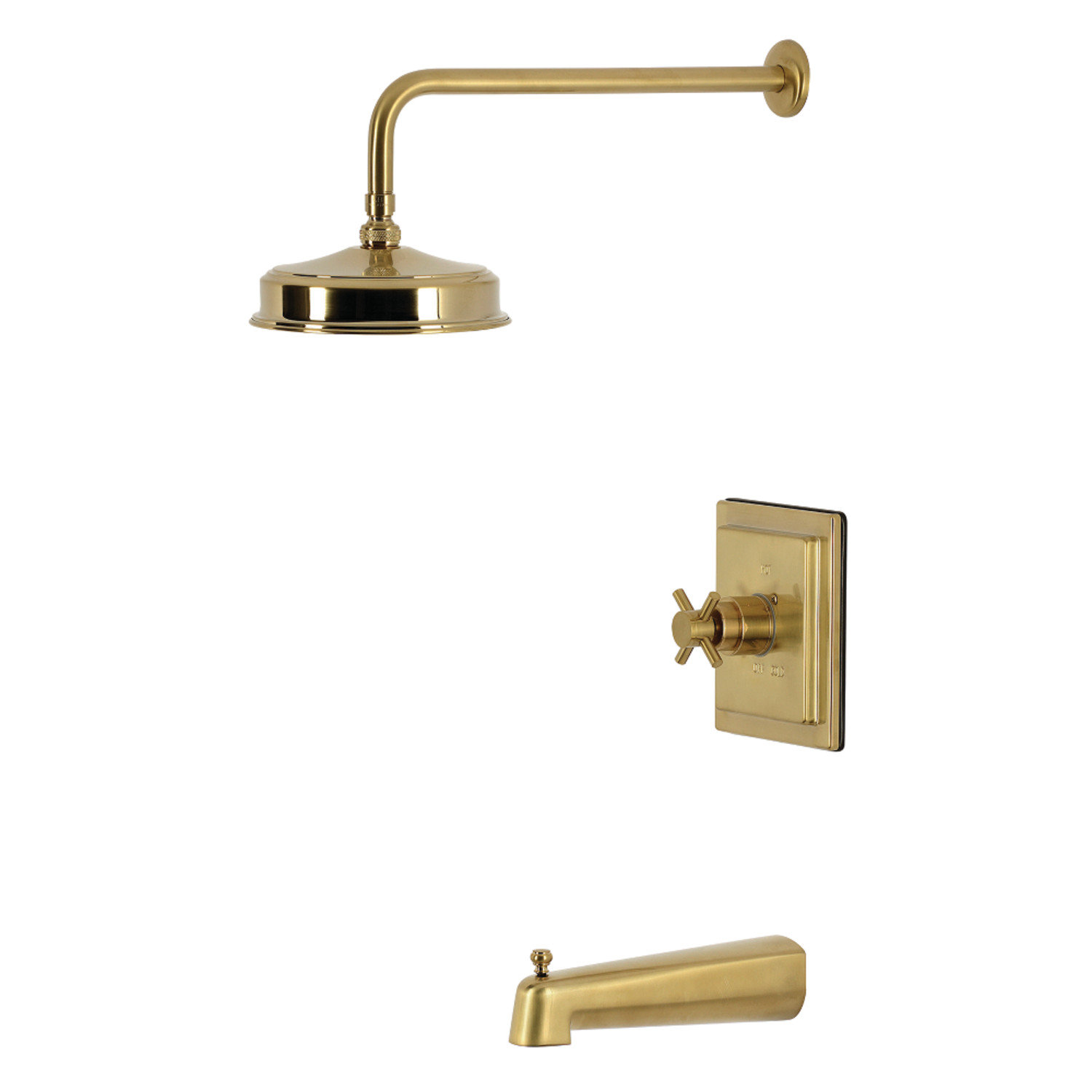 Kingston Brass Concord Single-Handle Pressure Balanced Tub and Shower Faucet, Brushed Brass
