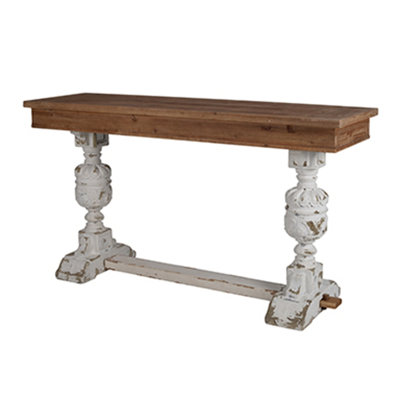 59X18x32" Buffet, Rustic Vintage Hallway, Natural Wood & Whitewash, , European, , French Country, Buffet For Home Entrance Table, Inspired Furniture, Dining