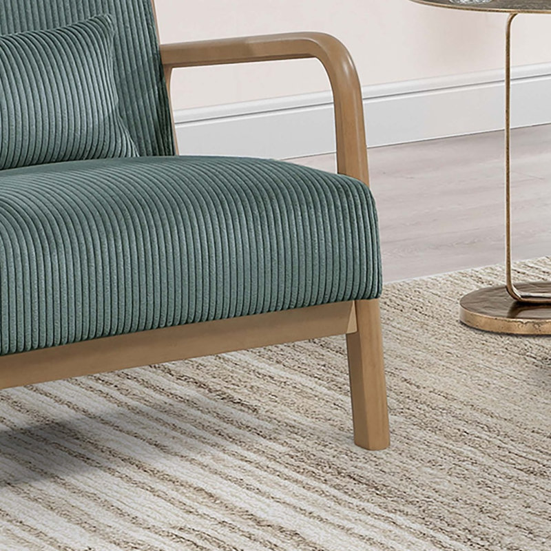 Chaise d'appoint en velours côtelé Sage Color 1Pc, Sauge