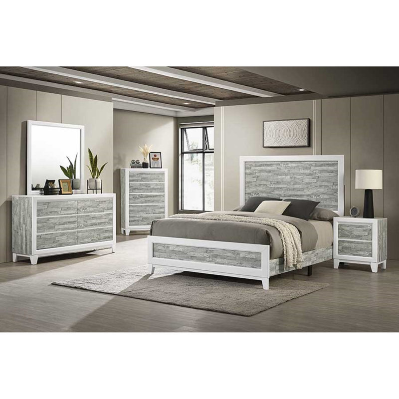 Tête de lit pour lit de style moderne / moderne avec lit à panneaux gris et blanc 1pc
