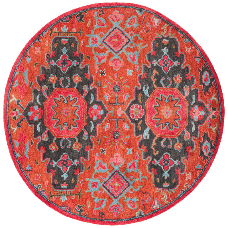Carlsen Hand Tufted Wool Oriental Rug, Round 6'
