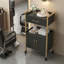 Chariot roulant de luxe avec tiroir et armoire, chariot de rangement beauté noir et doré avec roues verrouillables pour salon de coiffure, spa, maison-1472577045