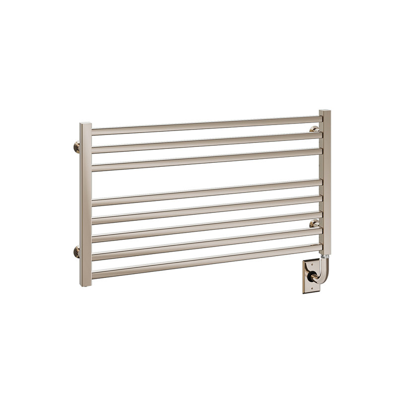 Chauffe-serviettes mural électrique 35,5 po x 19 po Avento, Nickel poli, Électrique câblé, H 19 po x l 35,5 po x P 2,75 po
