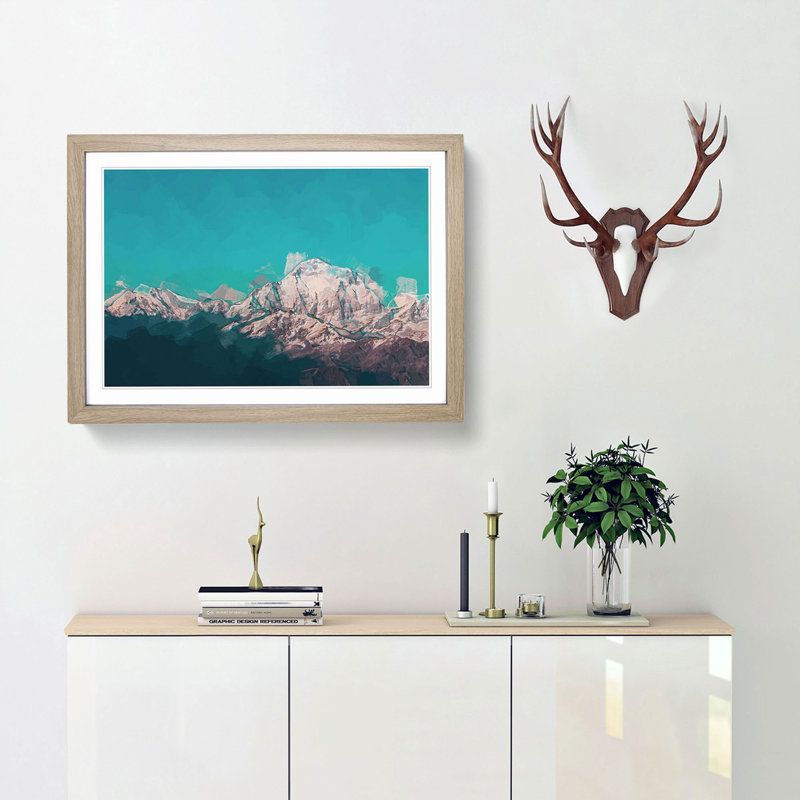 Annapurna Circuit in Nepal in Abstract - Picture Frame Graphic Art Print, 36cm H x 48cm W x 2cm D, Oak Framed