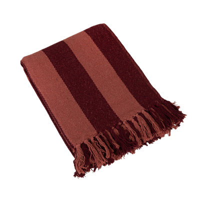 Recycled Cotton Stripe Fringe Throw