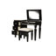 Meuble-lavabo traditionnel avec tabouret noir
