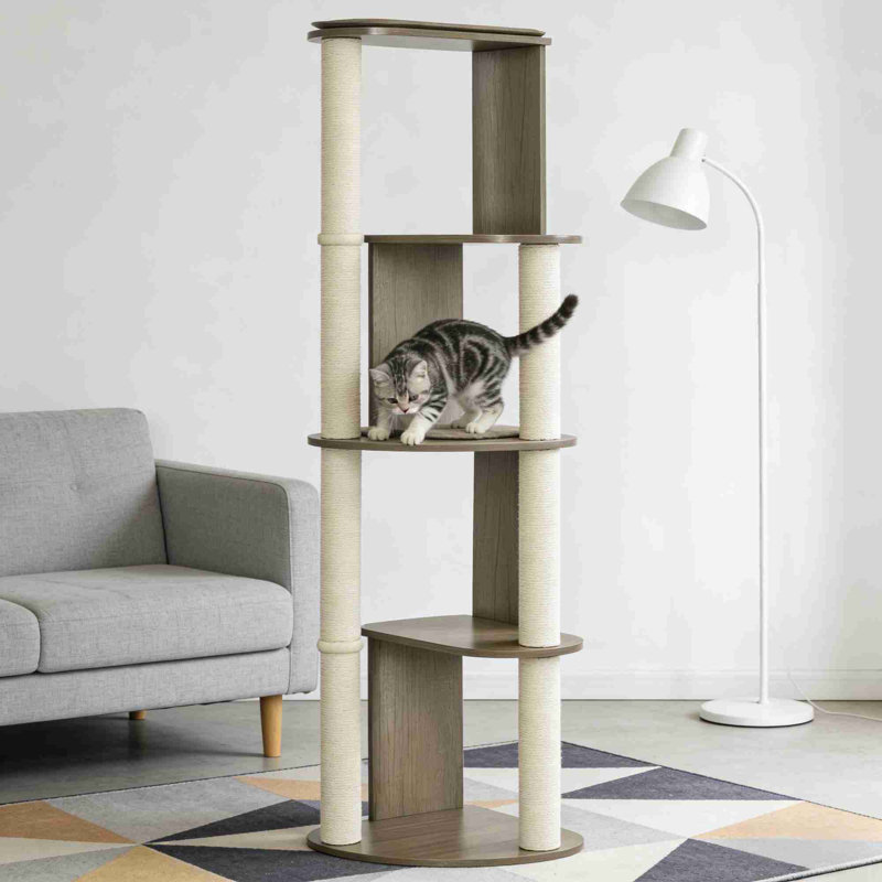 Multi-Level Cat Tree with Padded Perches