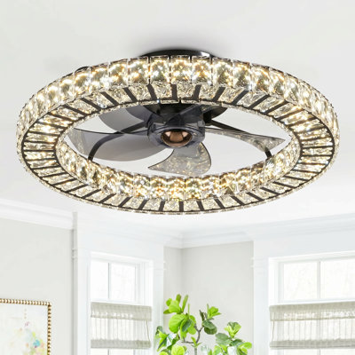 Ventilateur de plafond en cristal 22 "à intensité variable Hudman