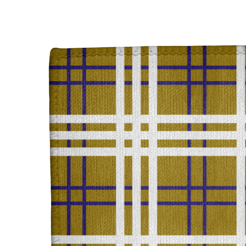 Tapis jaune à carreaux, Rectangle 9 pi x 12 pi