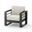 CHAISE CLUB MAYA BAY MP1, FINITION NOIRE AVEC COUSSIN BEIGE