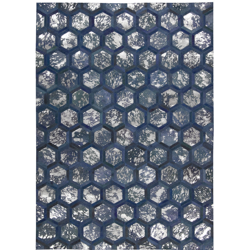 City Chic Leather Geometric Area Rug, Rectangle 5'3" x 7'5"