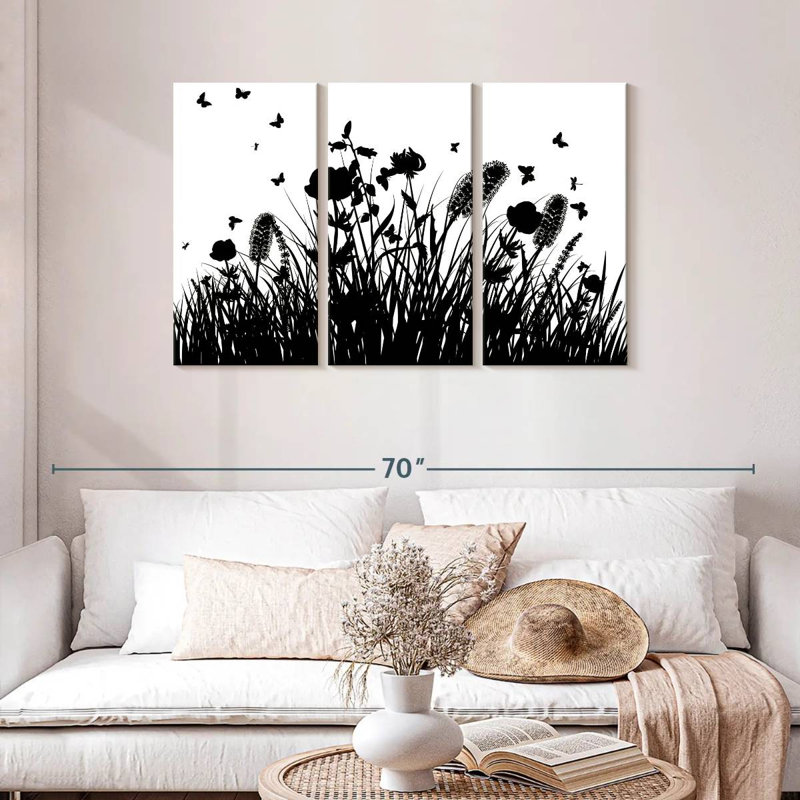 Herbe noire et blanche Harnek, H 28 po x l 45 po