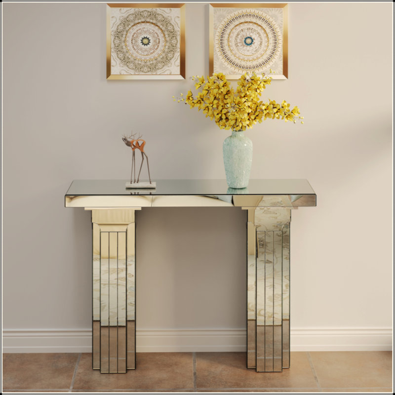 Miroir avec miroir large et miroir argenté pour bureau d'entrée avec miroir, canapé rectangulaire moderne, tables d'entrée pour salon