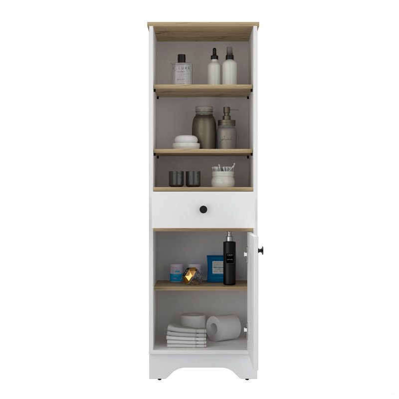 Armoire à linge brûlé, plusieurs tablettes, Brun