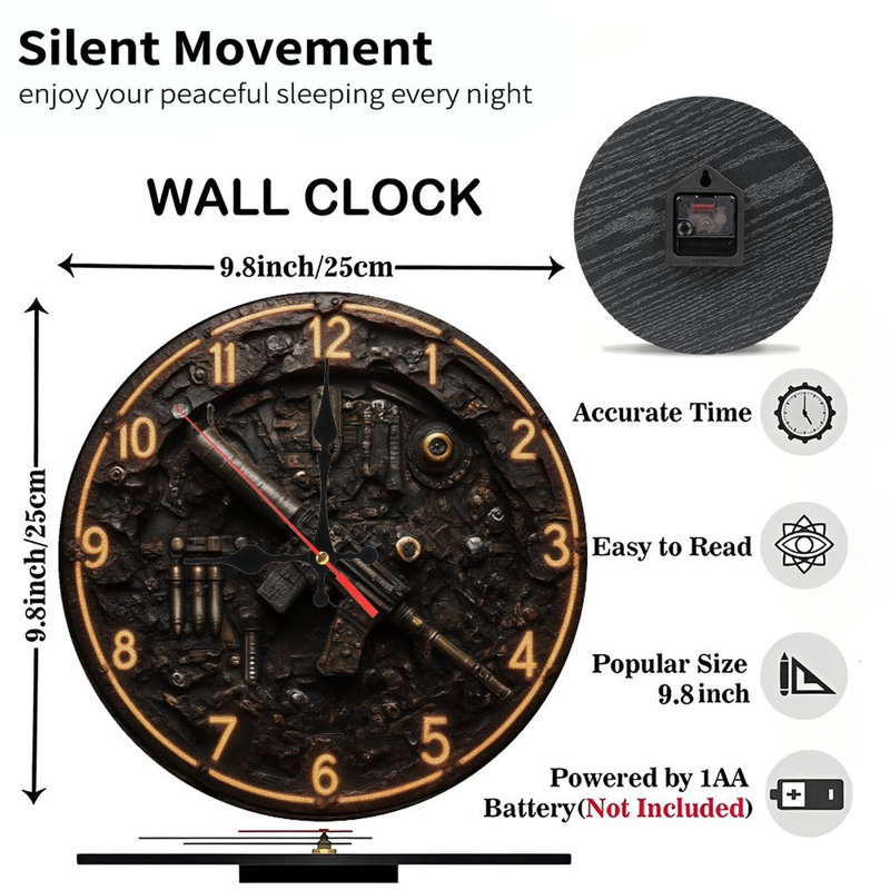 Horloge avec fusil et munitions