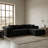 Linen Fabric Sectional Sofa Self-Expanding Instant Setup, 3-Seat L-Shaped Couch With Chaise For Living Room, Beige/Black/Gray-597638720