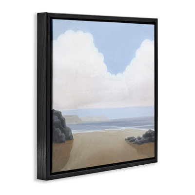 "Fluffy Clouds Over Beach", art mural sur toile flottante par Melissa Wang