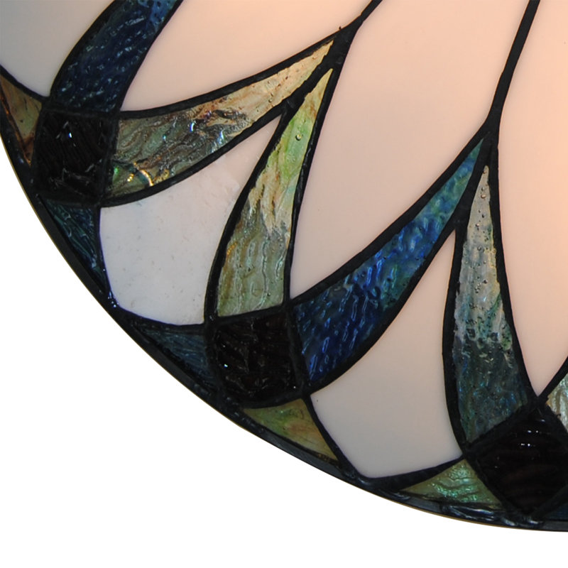 Plafonnier encastré 3 lumières en verre Tiffany, Noir