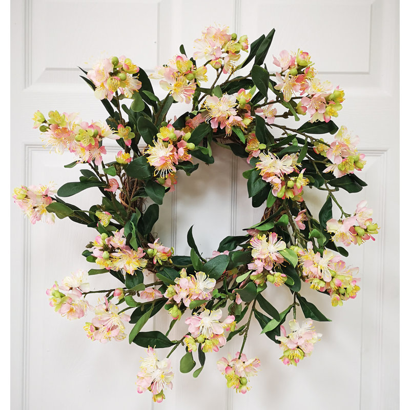 Couronne sauvage 22 po, Rose / vert