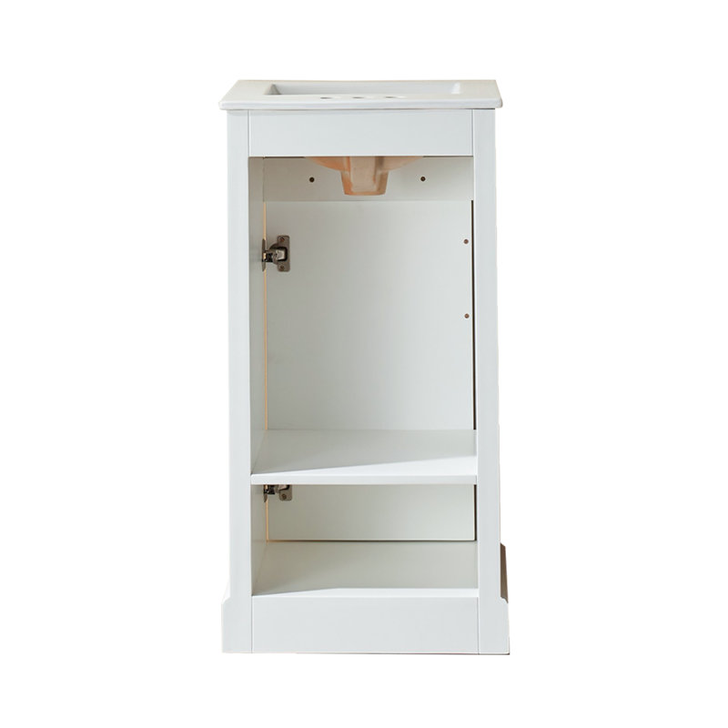 Meuble-lavabo moderne compact en bois massif 18 po pour salle de bain