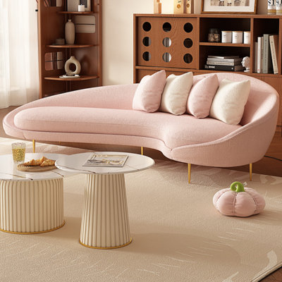 French Cream Style Pink Living Room Sofa