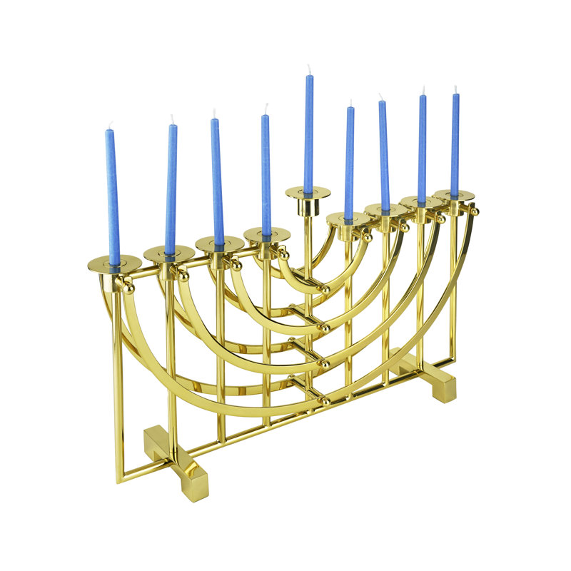 Suspension 10" Menorah, Gold