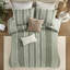 Housse de couette King/King en coton rayé blanc, 3 pièces