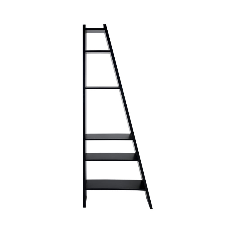 Abba 195cm H x 76cm W Geometric Bookcase, Pure Black