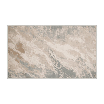 Machine Washable Beige Area Rug