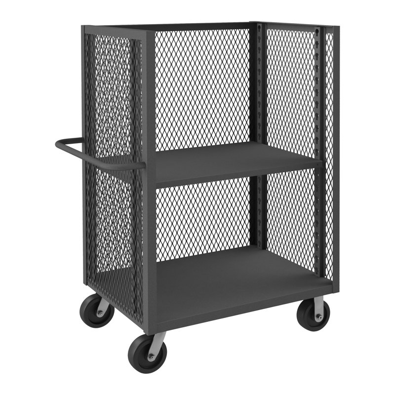 Chariot en maille 3 faces, H 56,44 po x l 54,5 po x P 24,38 po
