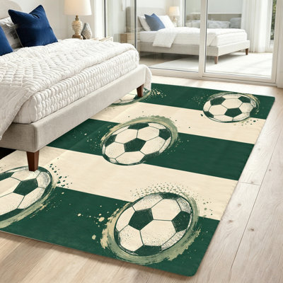 Tapis ballon de soccer, tapis d'intérieur, lavable antidérapant durable, décoration pour le salon, la chambre à coucher, la salle de jeux, le jeu, Man Cave, décoration intérieure, cadeaux pour les amateurs de sport