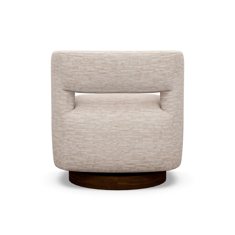 Crystle Swivel Barrel Chair, 8172-88, Walnut
