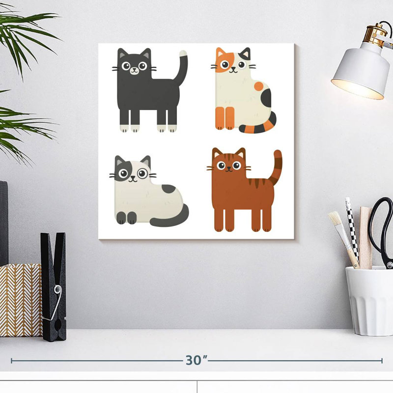 Ashelle Colorful Cats, 16" H x 16" W
