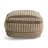 Rustic Wool And Cotton Large Pouf, Brown