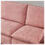 Canapé d'angle modulaire en forme de L de 276 cm avec pouf amovible, revêtement en chenille rose pour salon et appartement