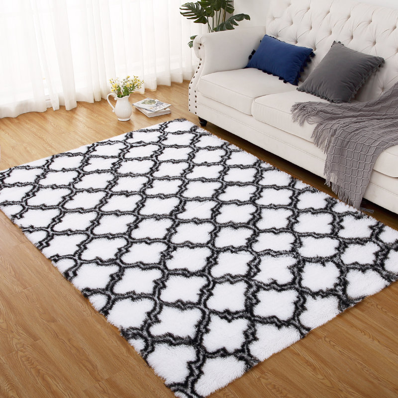 Shag Rugs for Living Room Moroccan Area Rugs for Bedroom Fluffy Fuzzy Shag Shaggy Carpet Modern Soft Plush Fur Rug for Kids Room Bedroom Dorm Decor Playroom