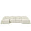 Chenille blanche confortable avec quatre sièges, des pieds fuselés et des jupes plissées à volants pour des looks variés dans un décor d'appartement - Canapé modulaire en chenille, accoudoirs évasés, mobile-1283561532