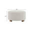 Tissu moderne moderne minimaliste blanc avec pieds en bois d'hévéa, polyvalent pour la décoration de la maison, repose-pieds confortable, fonction en bois simple et relaxant