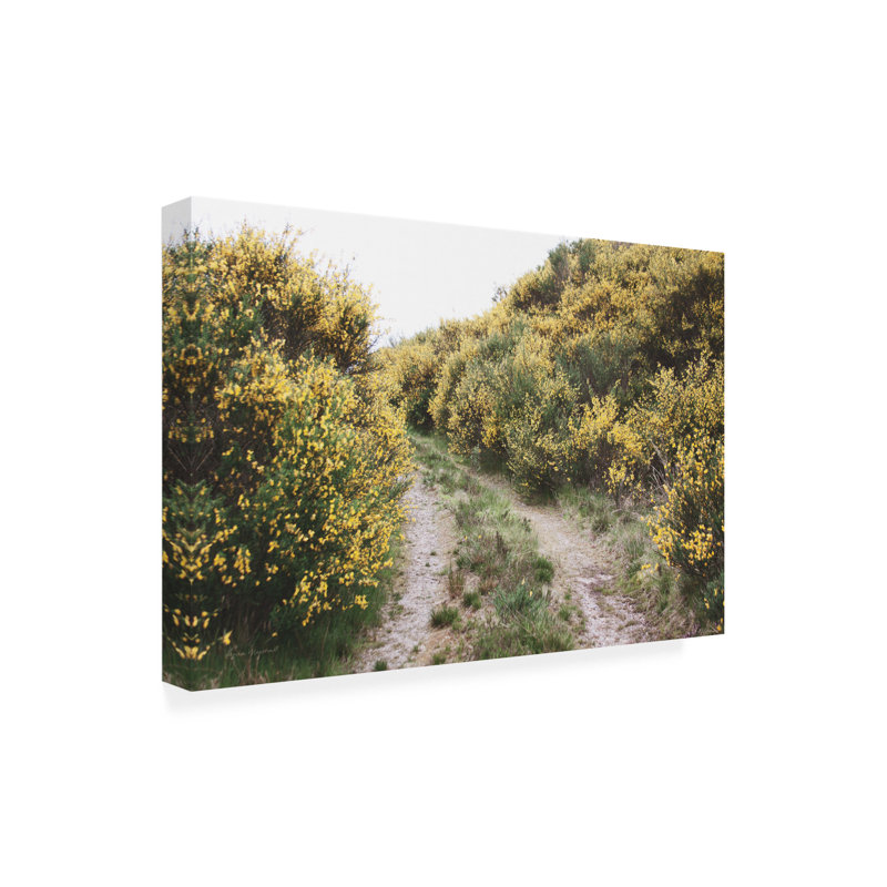 Scottish Highlands Landscape Canvas Print in Tan and Green