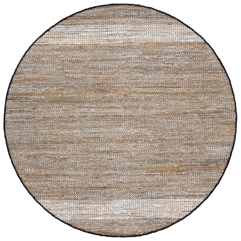 Cape Cod 153 Hand Woven Denim/Jute/Cotton Rug in Beige, Round 6'