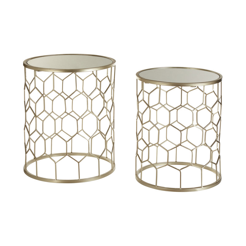 Gannaway Glass Top Frame Nesting Tables
