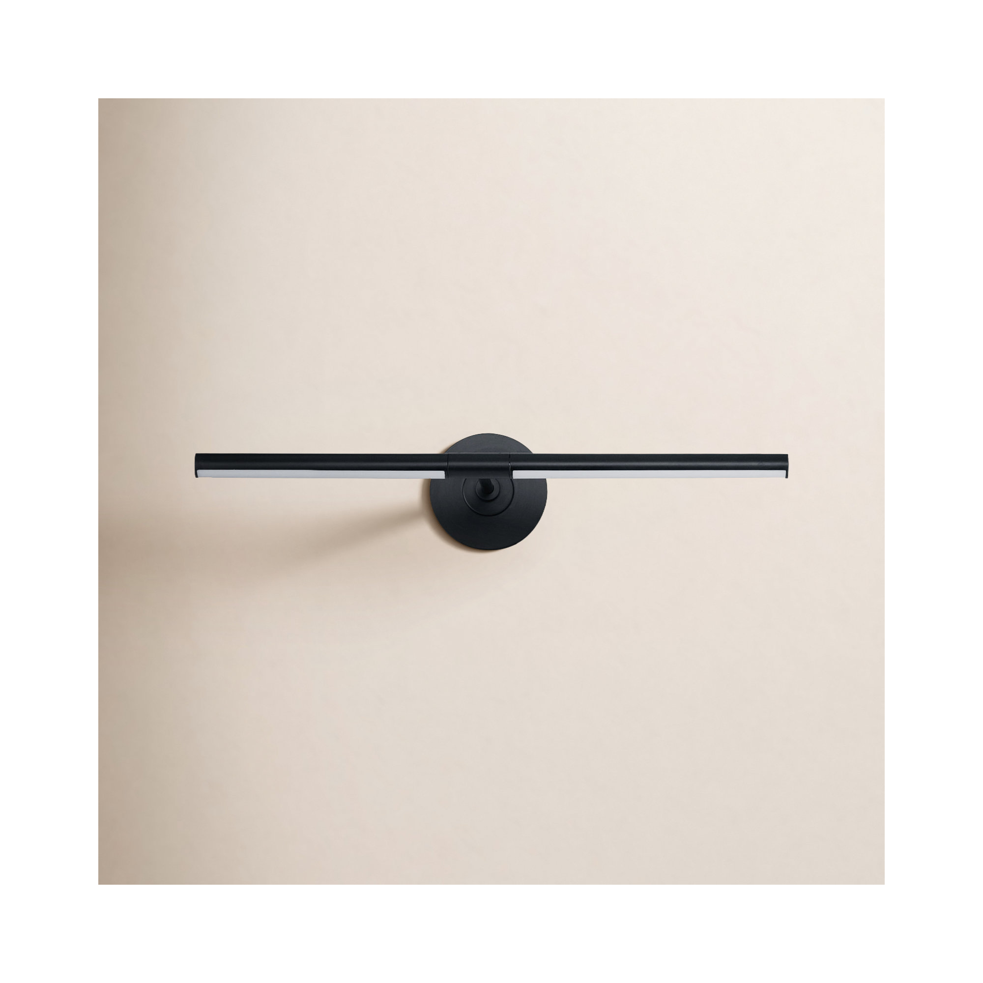 Demontrey Single Light Aluminum Dimmable LED Armed Sconce, 4.5" H x 23" W x 8.75" D, Black/White