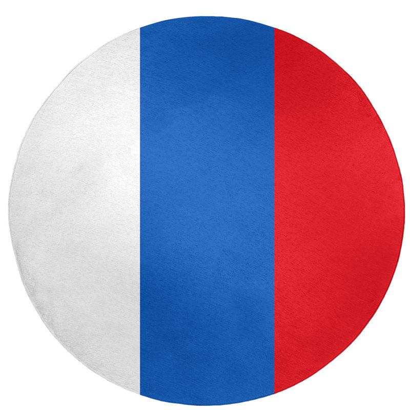 Tapis bleu/rouge, Rond 5 pi
