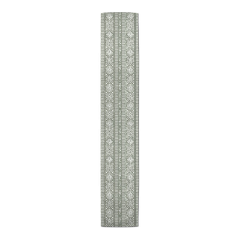 Nielsen Geometric Table Runner, 90" x 16", Green