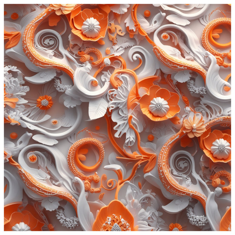 Ornate Floral Relief Duvet Covers, Lit simple