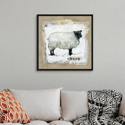 " Burlap Sheep " Mixed Media and Watercolor Print
