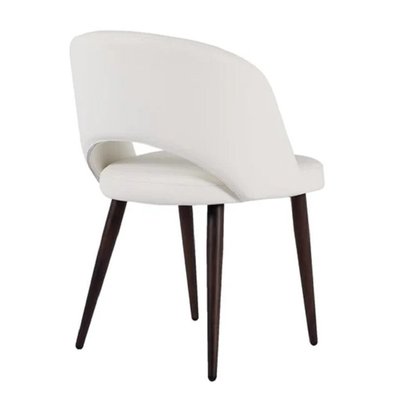 Chaise de salle à manger en cuir, Blanc