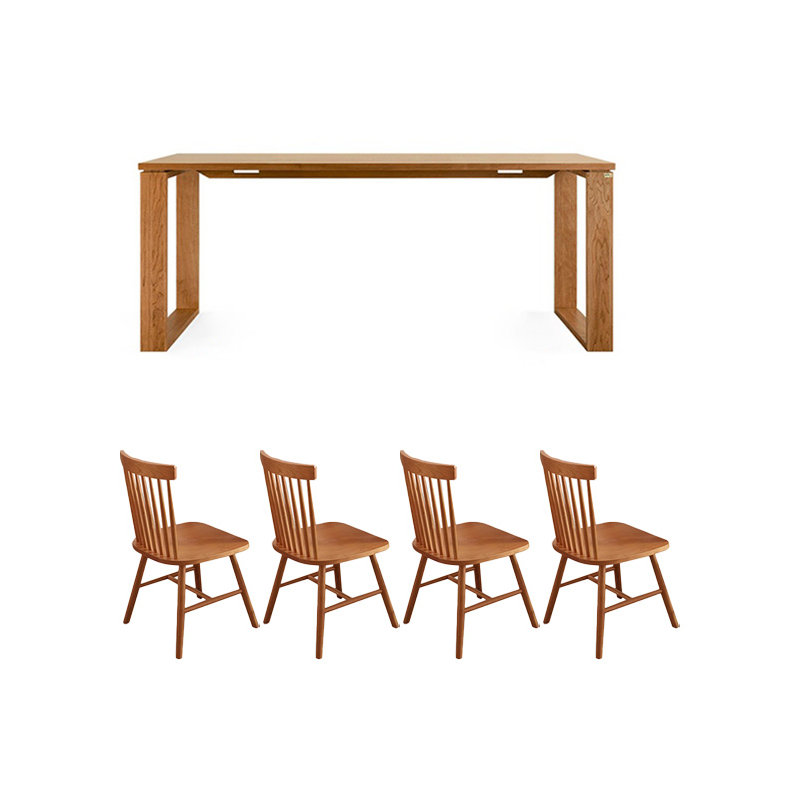 Ensemble de tables rétro et élégantes en bois massif, H 29,52 po x L 59,05 po x l 31,49 po