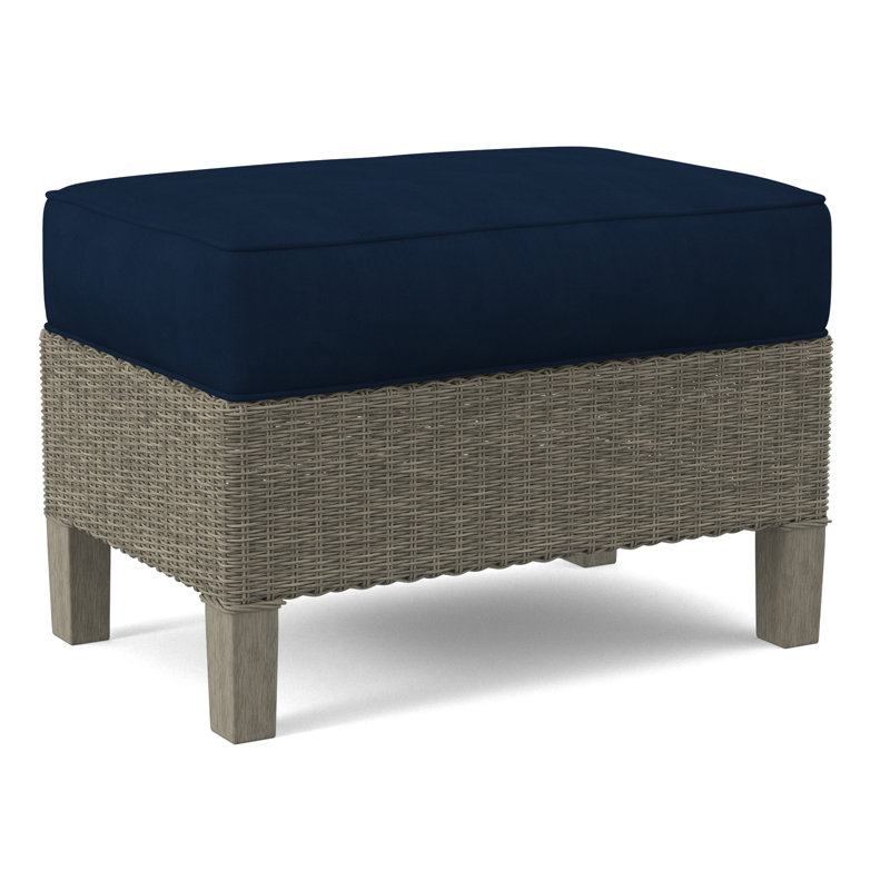 Gibraltar Ottoman, Stone Hearth, White Performance Fabric; 0851-94